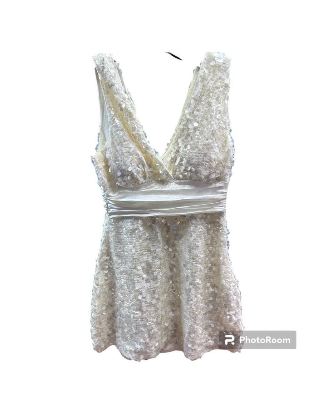 CREAM SEQUIN TULLE MINI DRESS 
PROM Dress PARTY DRESS COQUETTE GIRL SZ SMALL